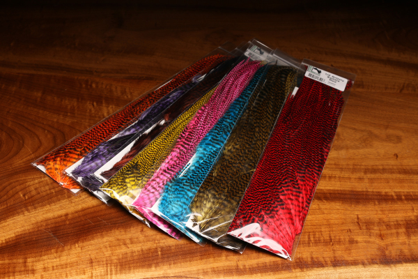 Half saddle in a variety of colors, essential for diverse and creative fly tying available online and in store